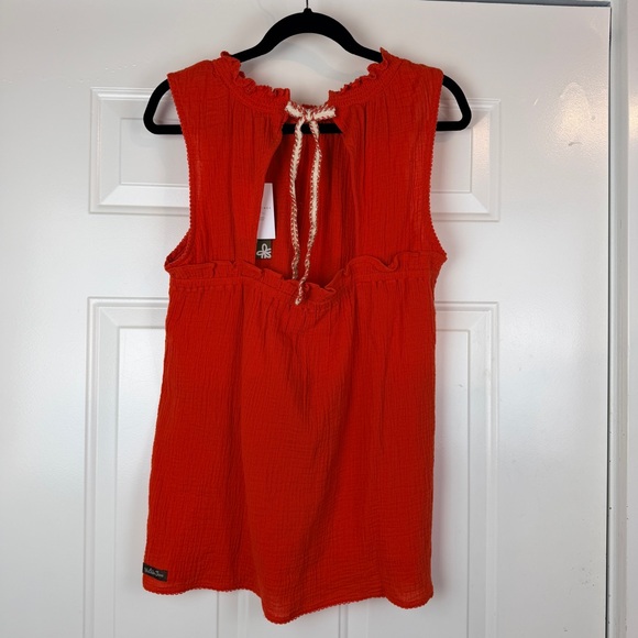 Matilda Jane Red Orange sleeveless blouse NWT Size Medium - Picture 3 of 5